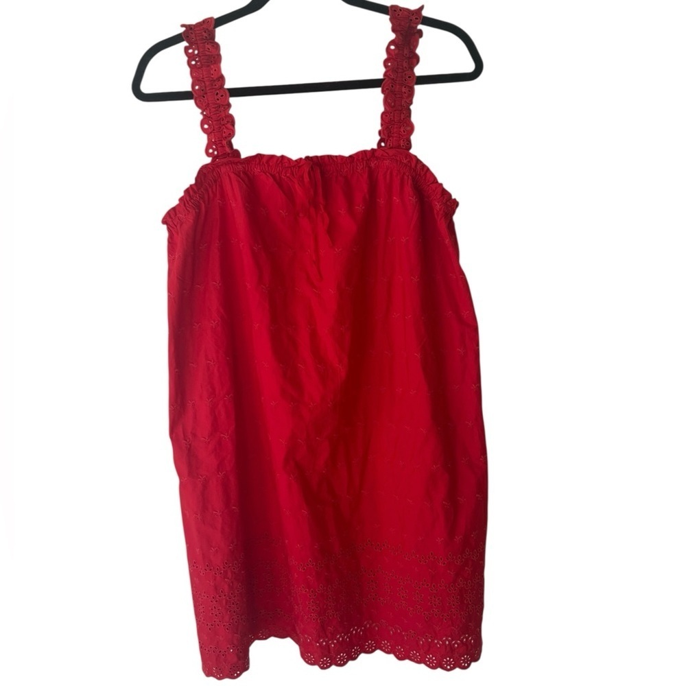 Gap × DÔEN Red Eyelet Shift Mini Dress Doen NWT Medium